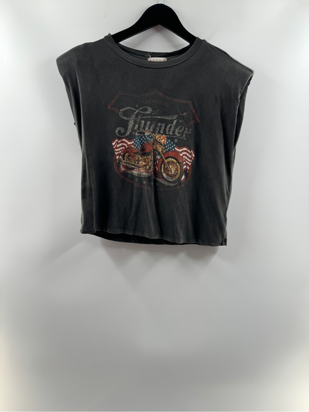Altar’d State The Thunder Motorcycle Muscle Tee Women’s Small Black Padded Shoul